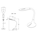 Globo 58271BLED asztali lámpa Pattaya 1x9W | 620lm | 3000-4000-6500K - USB, szabályozható, érintőkapcsoló, hajlékony kar, fekete