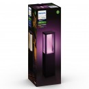 Philips Hue 17431/30/P7 LED kerti oszloplámpa Impress 2x8W | 1200lm | 2200-6500K | IP44 | RGB - White and Color Ambiance, szabályozható, fekete