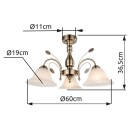 Globo 69007-3 mennyezetre szerelhető lámpa Posadas 3x60W | E27- sárgaréz, fehér