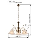 Globo 69007-3H függőlámpa Posadas 3x60W | E27 - sárgaréz, fehér