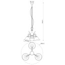 Globo 69007-3H függőlámpa Posadas 3x60W | E27 - sárgaréz, fehér
