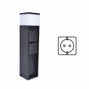 Lutec 7202201012 LED kerti csatlakozó oszlop Mains 1x11 | 750lm | 3000K | IP44 - Schuko típus, intelligens, fekete