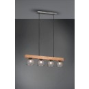 Trio R3070406 mennyezeti függőlámpa Cestino 4x28W | E14 - antik nikkel, fa
