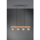 Trio R3070406 mennyezeti függőlámpa Cestino 4x28W | E14 - antik nikkel, fa