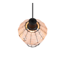 Trio R31261036 függőlámpa Borka 1x40W | E27 - állítható magasság, fekete, natúr