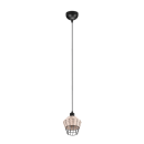 Trio R31261036 függőlámpa Borka 1x40W | E27 - állítható magasság, fekete, natúr