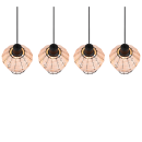 Trio R31264036 függőlámpa Borka 3x40W | E27 - állítható magasság, fekete, natúr