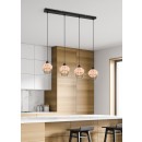 Trio R31264036 függőlámpa Borka 4x40W | E27 - állítható magasság, fekete, natúr