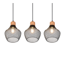 Trio R31283032 mennyezeti függőlámpa Valeria 3x40W | E27 - állítható magasság, fekete
