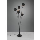 Trio R46335979 állólámpa Tommy 5x40W | E14 - lábkapcsoló, matt nikkel, fekete