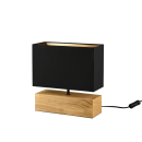 Trio R50181080 asztali lámpa Woody 1x60W | E27 - billenőkapcsoló, fa, fekete