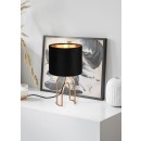 Trio R51131002 asztali lámpa Grace 1x40W | E14 - billenőkapcsoló, arany, fekete
