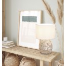 Trio R51131036 asztali lámpa Rike 1x40W | E27 - billenőkapcsoló, fehér, natúr