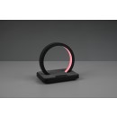 Trio R52081132 LED asztali lámpa hangszóróval Beat 1x1W | SMD | 20lm | 3000K | RGB - 3 fázisú érintőszabályzó, USB, bluetooth, feltölthető, matt fekete