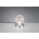 Trio R52641106 LED asztali díszlámpa Smiley 1x3.2W | 200lm | 3000K | RGB - smiley, kapcsoló a lámpatesten, króm