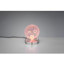 Trio R52641106 LED asztali díszlámpa Smiley 1x3.2W | 200lm | 3000K | RGB - smiley, kapcsoló a lámpatesten, króm