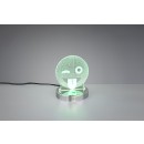 Trio R52641106 LED asztali díszlámpa Smiley 1x3.2W | 200lm | 3000K | RGB - smiley, kapcsoló a lámpatesten, króm