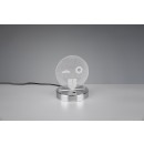 Trio R52641106 LED asztali díszlámpa Smiley 1x3.2W | 200lm | 3000K | RGB - smiley, kapcsoló a lámpatesten, króm