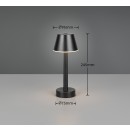 Trio TR54991132 LED asztali lámpa VIDAL  | 1W integrált LED forrás | 1x150lm | 3000K | kapcsolóval | fényerőszabályzó | Přenosné | fekete