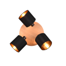 Trio R81333930 mennyezetre szerelhető lámpa Tommy 3x28W | E14 - fekete, fa