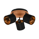 Trio R81333930 mennyezetre szerelhető lámpa Tommy 3x28W | E14 - fekete, fa