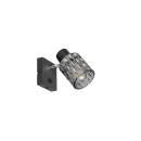 Trio TR86421732 fali spotlámpa JACK  | 10W E27 | kapcsolóval | fekete | füstös