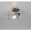 Trio TR86421732 fali spotlámpa JACK  | 10W E27 | kapcsolóval | fekete | füstös