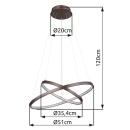 Globo 67192-42BR LED mennyezeti függőlámpa RALPH  | 42W integrált LED forrás | 1500lm | 3000K