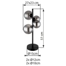 Globo 56133-4T LED asztali lámpa 4x3W | 320lm | G9 | 3000K - fekete, füstüveg