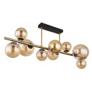 Globo 56135-9D LED mennyezetre szerelhető lámpa Riha 9x3W | G9 | 720lm | 3000K - fekete, sárgaréz, borostyán