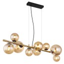 Globo 56135-9H LED mennyezeti függőlámpa Riha 9x3W | G9 | 720lm | 3000K - fekete, sárgaréz, borostyán