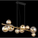 Globo 56135-9H LED mennyezeti függőlámpa Riha 9x3W | G9 | 720lm | 3000K - fekete, sárgaréz, borostyán