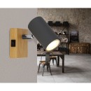 Globo 57911-1G fali lámpa Robby 1x25W | GU10 - kapcsoló a lámpatesten, fekete, fa