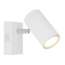 Globo 57911-1W fali lámpa Robby 1x25W | GU10 - kapcsoló a lámpatesten, fehér