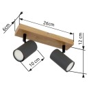 Globo 57911-2G mennyezetre szerelhető spotlámpa Robby 2x35W | GU10 - fekete, fa