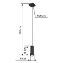 Globo 57911HB függőlámpa Robby 1x35W | GU10 - fekete