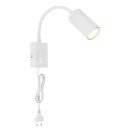 Globo 57911WW fali lámpa Robby 1x25W | GU10 - kapcsoló a lámpatesten, hajlékony kar, fehér