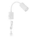 Globo 57911WW fali lámpa Robby 1x25W | GU10 - kapcsoló a lámpatesten, hajlékony kar, fehér