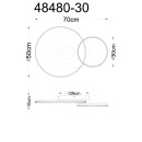 Globo 48480-30 LED mennyezetre szerelhető lámpa SANFORD  | 30W integrált LED forrás | 2248lm | 3000K