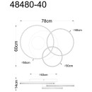 Globo 48480-40 LED mennyezetre szerelhető lámpa SANFORD  | 40W integrált LED forrás | 3112lm | 3000K