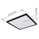 Globo 41563-18B LED mennyezeti lámpa Sapana 1x18W | 1500lm | 3000K | IP44 - switchdimmer, memória funkció, fekete, opál