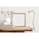 Globo 24109K LED csíptetős lámpa Serpent 1x3W | 180lm | 3000K - mozgatható kar, kapcsoló a lámpán, matt nikkel