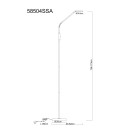 Globo 58504SSA LED állólámpa SILVIO  | 6.5W integrált LED forrás | 350lm | 2700/3350/4000K | kapcsolóval
