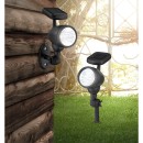 Globo 33026 LED napelemes kültéri fali vagy leszúrható lámpa Solar 3x0,06W | IP44 - fekete