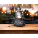 Globo 33144 LED napelemes díszlámpa - Buddha tállal 1x0,06W | 2700K | IP44 - szürke
