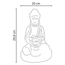 Globo 33144 LED napelemes díszlámpa - Buddha tállal 1x0,06W | 2700K | IP44 - szürke