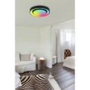 Globo 41368-24 Sully LED mennyezeti lámpa 1x24W | 800lm | 3000-6500K | RGB - szabályozható, távirányítás, szivárvány effektus, éjszakai üzemmód, memória funkció, fekete, opál