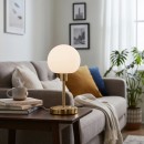 Italux TB-92039-GD LED asztali lámpa Cave | 4.8W integrált LED forrás | 495lm | 3000K | kapcsolóval | aranyszínű | opál