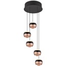 Trio SELECT  T344430532 LED mennyezeti függőlámpa ORBIT   | 5x8W integrált LED forrás | 5x960lm | 2300+3000+4000K