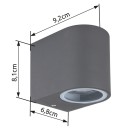 Globo 34163 kültéri fali lámpa Veronika 1x35W | GU10 | IP44 - antracit